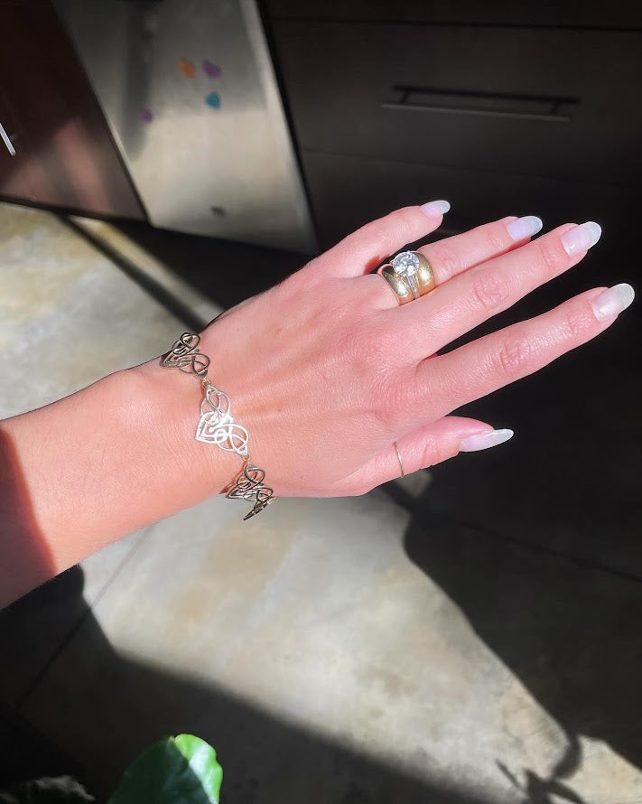 Celtic Open Heart Solid Gold Bracelet- 11.9g
