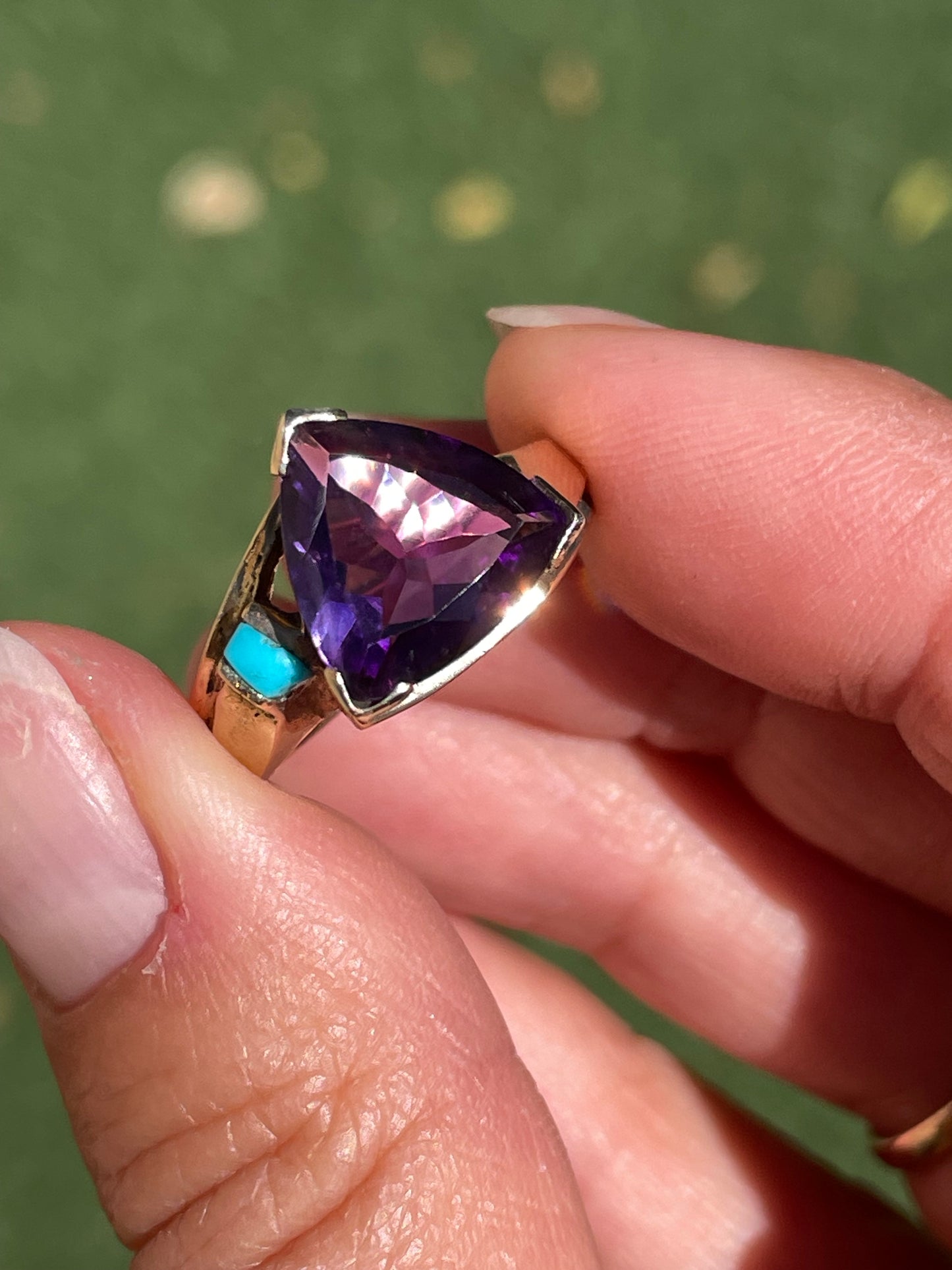 Amethyst & Turquoise Statement Ring