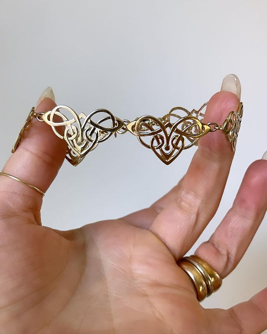 Celtic Open Heart Solid Gold Bracelet- 11.9g