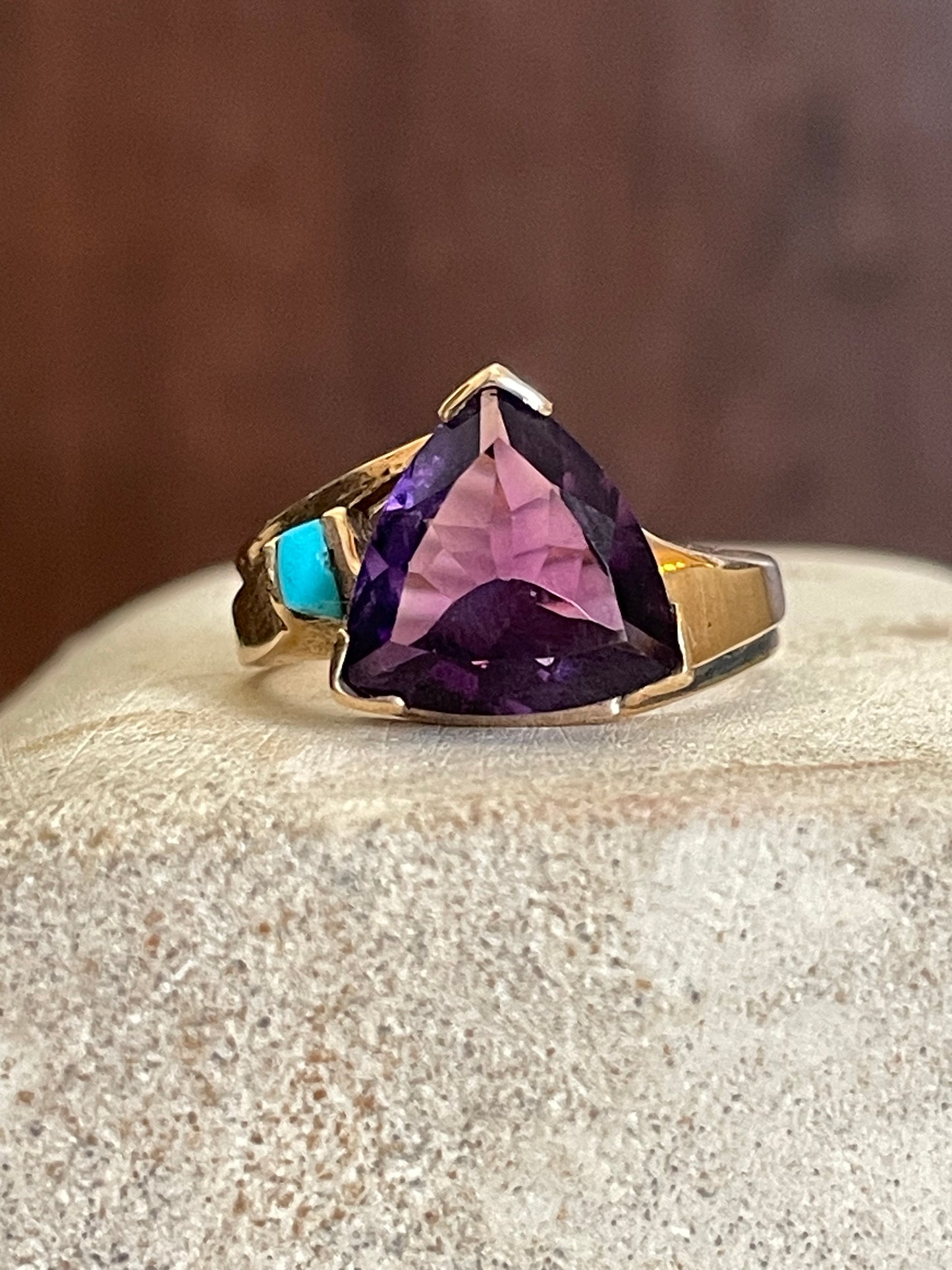 Amethyst & Turquoise Statement Ring