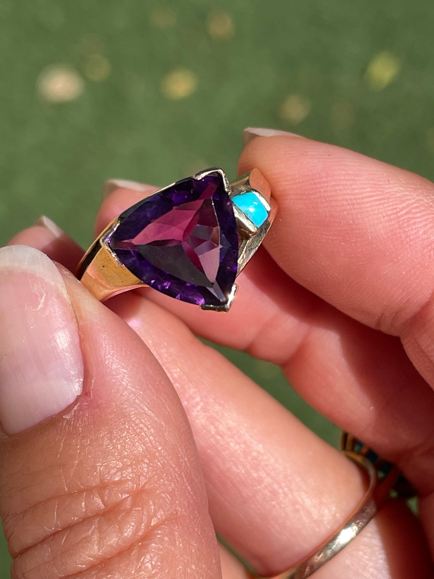 Amethyst & Turquoise Statement Ring