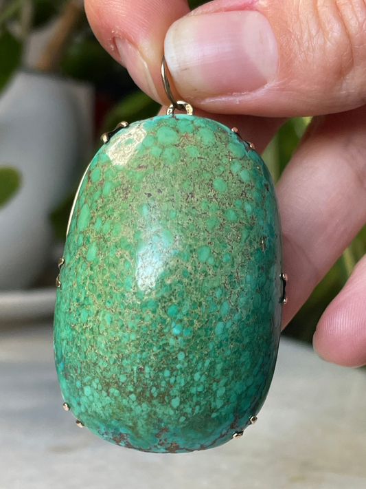 14k Massive Turquoise Pendant