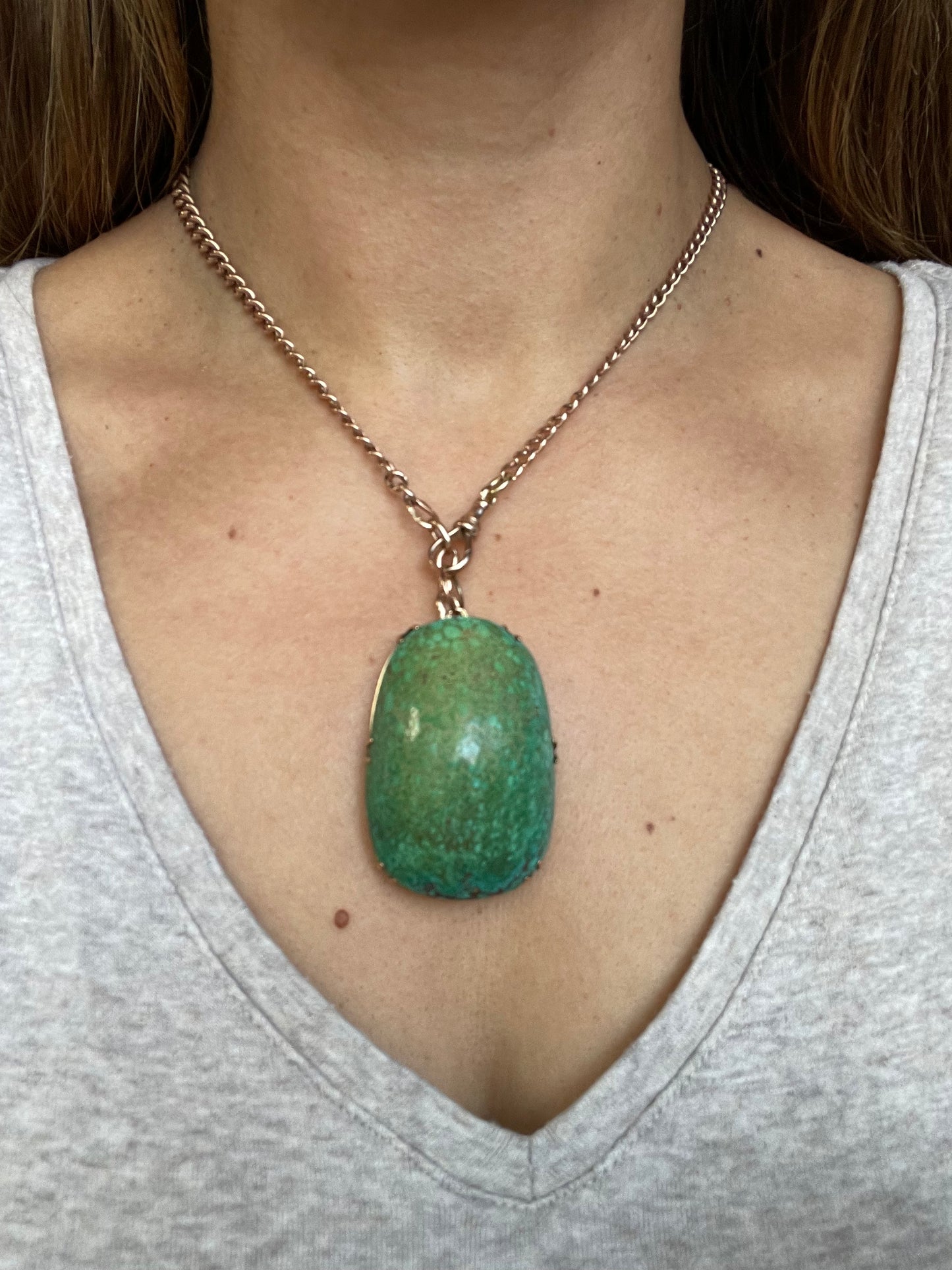 14k Massive Turquoise Pendant