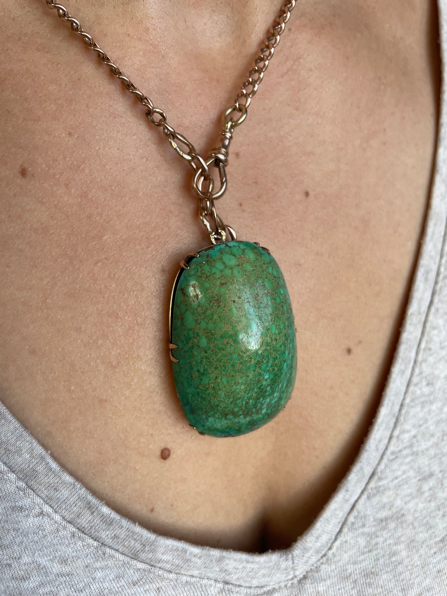 14k Massive Turquoise Pendant