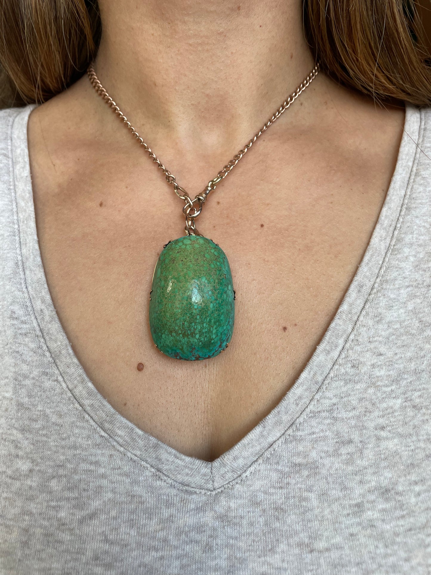 14k Massive Turquoise Pendant