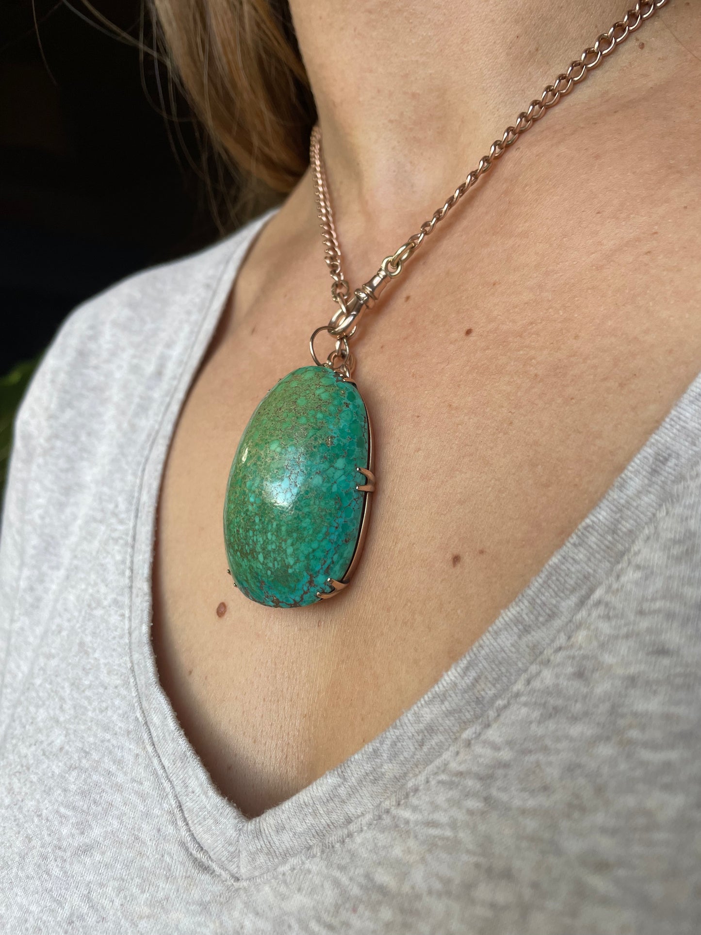 14k Massive Turquoise Pendant