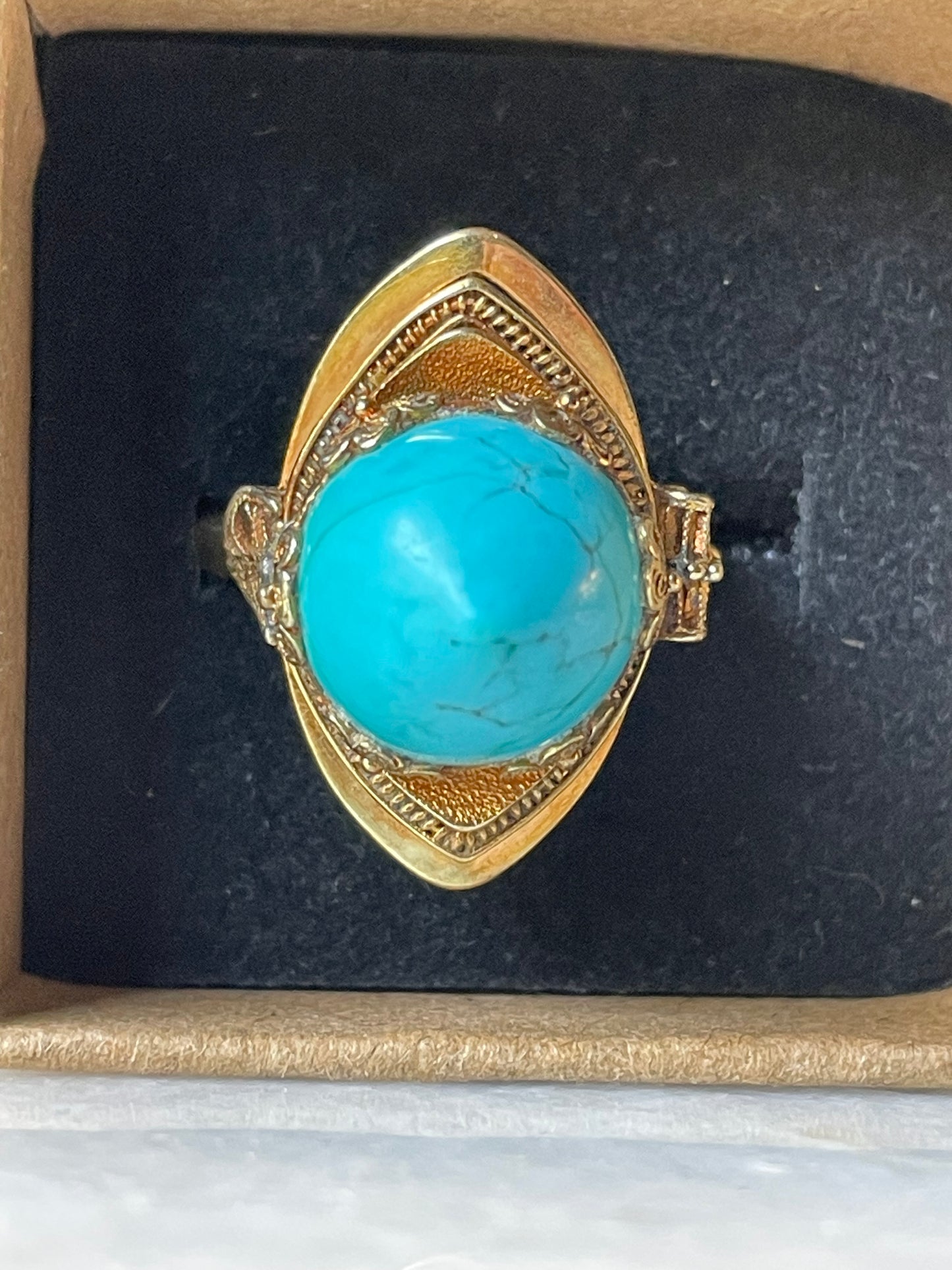 Turquoise Sugarloaf Mogul Ring in Gold